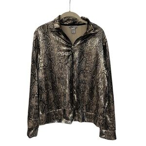 Velour Metallic Snake Skin Jogging Jacket